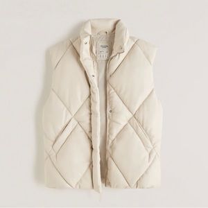 Women's A&F Oversized Vegan Leather Quilted Vest